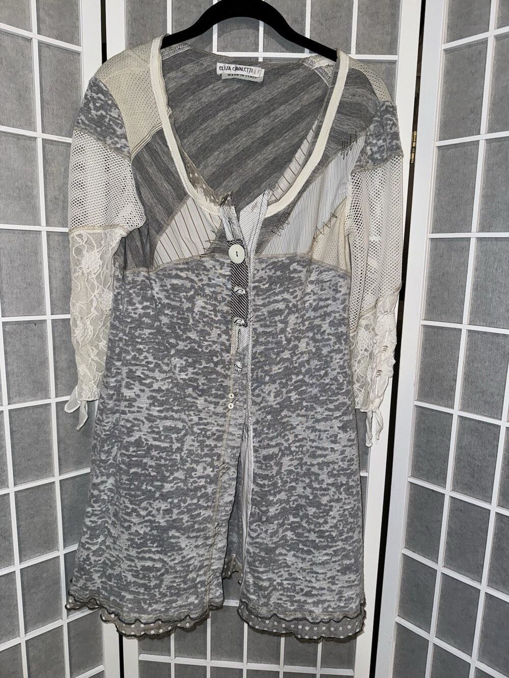 Women’s Shirt Long Sleeve Blouse Elisa Cavaletti Size Medium Boho Made In Italy
